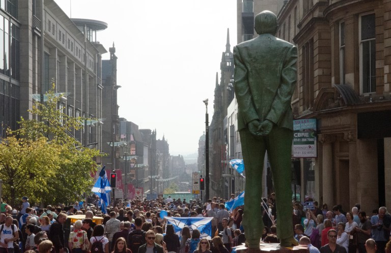 Downtown Glasgow on the eve of  the referendum.
