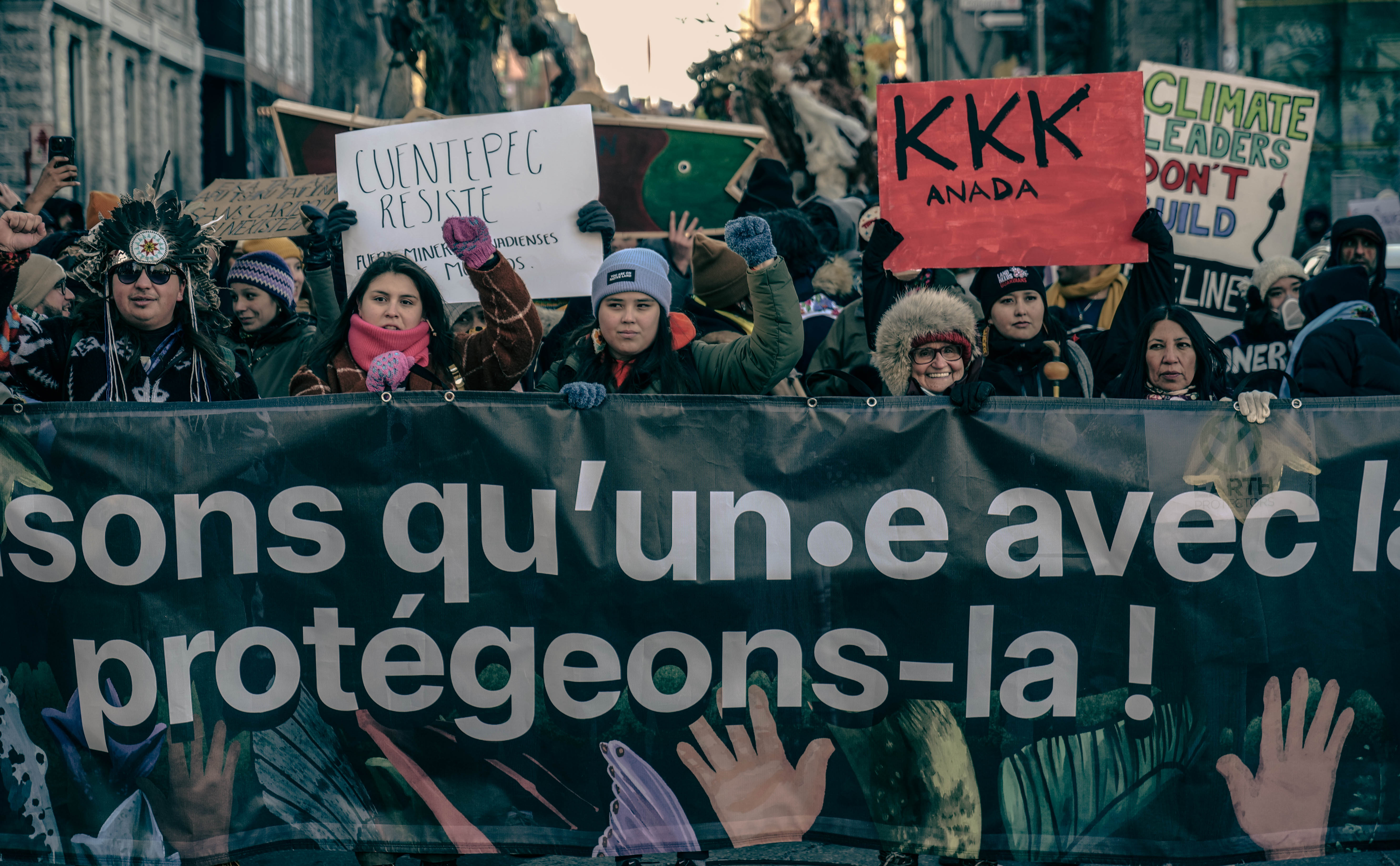 Indigenous protest, COP15, Montreal, December 2022